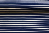 Rib Jersey, Rippenjersey gestreift, marine, weiß, 0,5 m