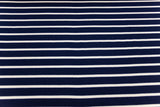 Rib Jersey, Rippenjersey gestreift, marine, weiß, 0,5 m