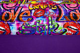 Stoffpaket French Terry + Bündchen Graffiti, pink, lila