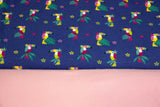 Stoffpaket Jersey mit Tukanen, blau, rosa
