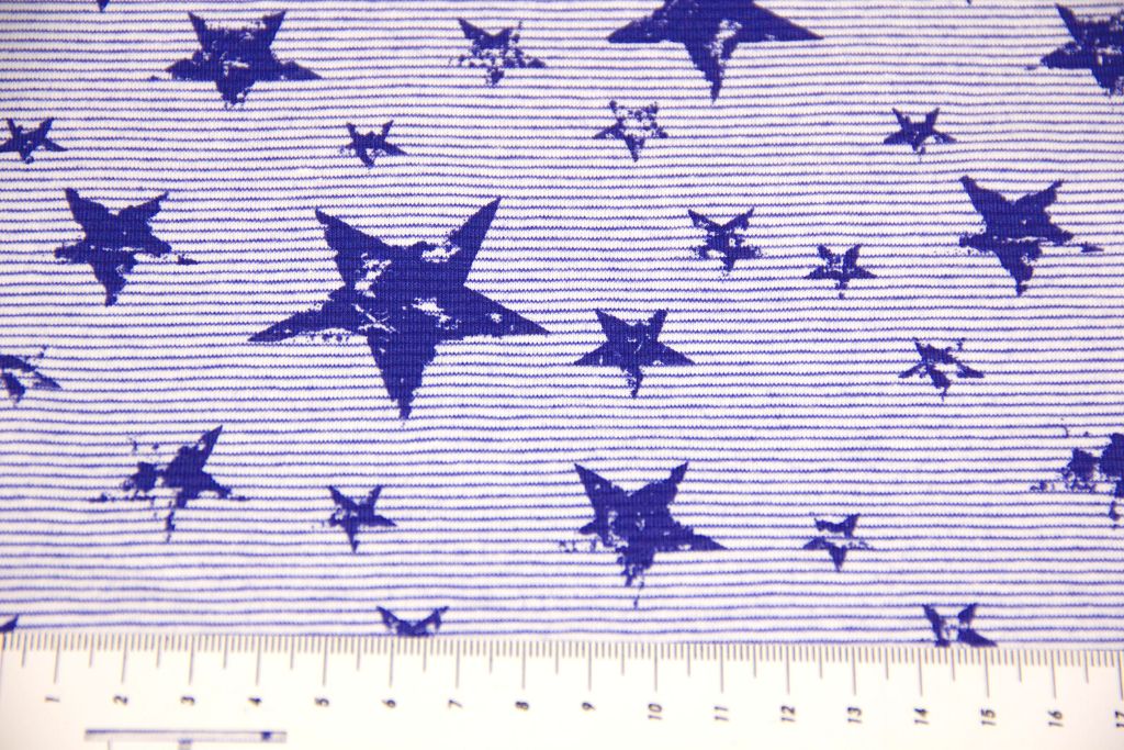 Jersey mit Sternen, blau, 0,5 m