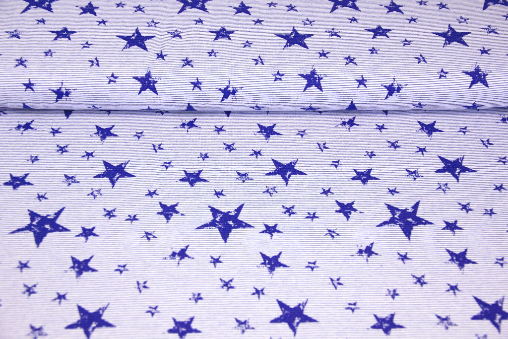 Jersey mit Sternen, blau, 0,5 m