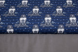 Stoffpaket Jersey + Bündchen "Walross", Fräulein von Julie, blau, anthrazit