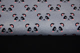 Stoffpaket French Terry + Bündchen mit Pandas, grau
