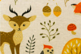 Alpenfleece mit Waldtieren, beige, 0,5 m
