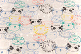 Restmenge 60 cm Jersey mit Koalas und Pandas, grau