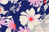 Viskose Jersey mit Blumen, blau, 0,5 m