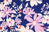 Viskose Jersey mit Blumen, blau, 0,5 m