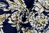 Viskose Jersey mit Blumen, dunkelblau, 0,5 m
