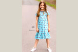 Jersey mit süßen Walen und Möwen, mint, 0,5 m