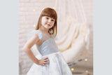 Tüll, Mesh Multicolour mit Schneeflocken, silber, 0,5 m