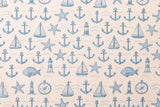 Baumwollwebware, Popeline mit Ankern, maritim, beige, 0,5 m