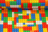 Baumwollwebware "Bill" mit Bausteinen, bunt, 0,5 m