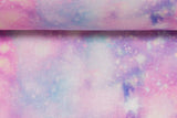 Baumwollstoff Glitzer Universum pink Detailansicht