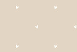 Baumwolle, Popeline mit Herzen, beige, 0,5 m