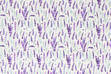 Baumwollwebware "Tim" mit Lavendel, weiß, 0,5 m