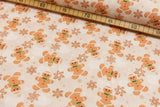 Baumwollwebware mit Lebkuchen Männchen, Weihnachten, beige, 0,5 m