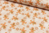 Baumwollwebware mit Lebkuchen Männchen, Weihnachten, beige, 0,5 m