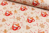 Baumwollwebware mit Lebkuchen, Weihnachten, beige, 0,5 m