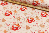 Baumwollwebware mit Lebkuchen, Weihnachten, beige, 0,5 m