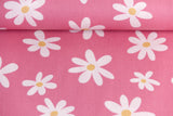 Baumwolle, Popeline mit Blumen, rosa, 0,5 m