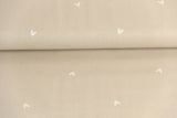 Baumwolle, Popeline mit Herzen, beige, 0,5 m