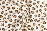 Baumwolle, Popeline Leoprint, Animal Print, wollweiß, 0,5 m