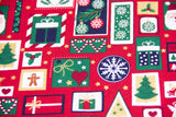 Baumwollwebware Weihnachten, Patchwork, rot, 0,5 m