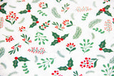 Baumwollwebware Weihnachtszweige, Weihnachten, weiß, 0,5 m