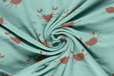 Terry Crepe, Krepp, Krebse, blau, 0,5 m
