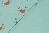 Terry Crepe, Krepp, Krebse, blau, 0,5 m
