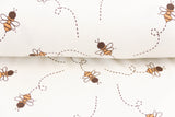 Terry Crepe, Krepp, Bienen, wollweiß, 0,5 m