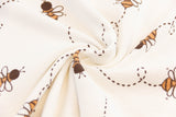 Terry Crepe, Krepp, Bienen, wollweiß, 0,5 m