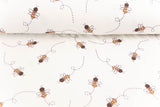 Terry Crepe, Krepp, Bienen, wollweiß, 0,5 m