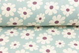 Terry Crepe, Krepp, Blumen, mint, 0,5 m