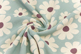 Terry Crepe, Krepp, Blumen, mint, 0,5 m