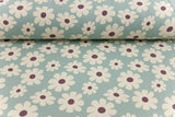 Terry Crepe, Krepp, Blumen, mint, 0,5 m