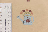 Terry Crepe mit Blumen in beige für Babys Meterware online kaufen