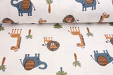 Terry Crepe mit Safari Tieren für Babys Meterware online kaufen