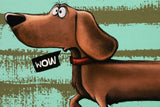 French Terry Panel "Dachshund Benni", Cheeky Animals, mint, Thorsten Berger, Swafing, Stoffpanel zum Nähen