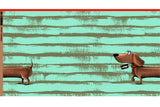 French Terry Panel "Dachshund Benni", Cheeky Animals, mint, Thorsten Berger, Swafing, Farbdetail