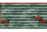 French Terry Panel "Dachshund Benni", Cheeky Animals, smaragd, Thorsten Berger, Swafing