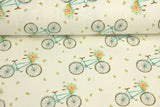 Stoffpaket Jersey + Bündchen, Fahrrad, rosa