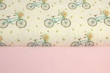 Stoffpaket Jersey + Bündchen, Fahrrad, rosa
