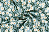 French Terry mit Blumen, Gänseblümchen, blau, 0,5 m