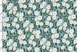 French Terry mit Blumen, Gänseblümchen, blau, 0,5 m
