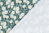 French Terry mit Blumen, Gänseblümchen, blau, 0,5 m