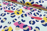 Stoffpaket French Terry + Bündchen Funky Leo, weiß, gelb