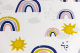 Stoffpaket French Terry + Bündchen French Terry mit Regenbogen und Sonne, Fräulein von Julie, ecru, senf