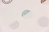 Stoffpaket French Terry + Bündchen mit Smileys, wollweiß, altgrün